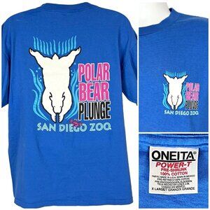 Polar Bear Plunge San Diego Zoo Mens Vtg T-Shirt size XL Oneita Single Stitch